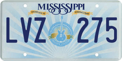 MS license plate LVZ275