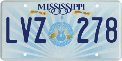 MS license plate LVZ278