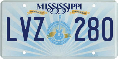 MS license plate LVZ280