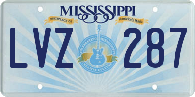 MS license plate LVZ287