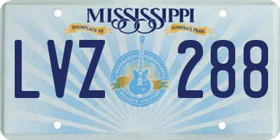 MS license plate LVZ288