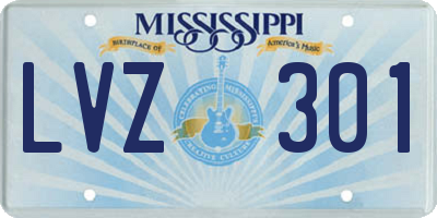 MS license plate LVZ301