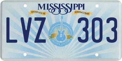 MS license plate LVZ303