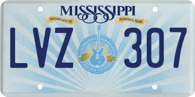 MS license plate LVZ307