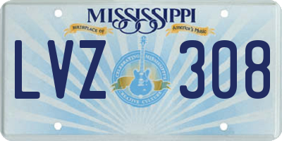 MS license plate LVZ308