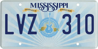 MS license plate LVZ310
