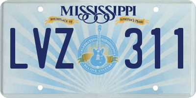 MS license plate LVZ311