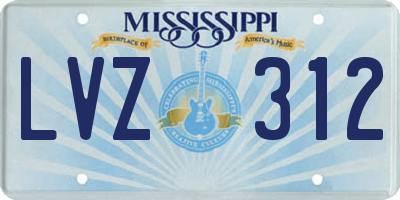 MS license plate LVZ312