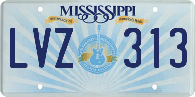 MS license plate LVZ313