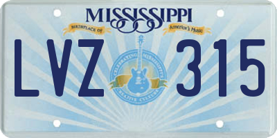 MS license plate LVZ315