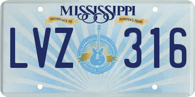 MS license plate LVZ316