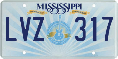 MS license plate LVZ317