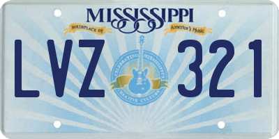 MS license plate LVZ321