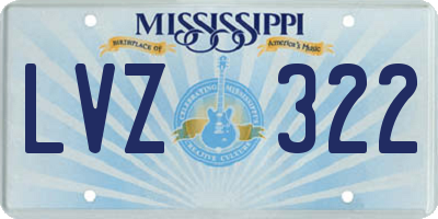 MS license plate LVZ322