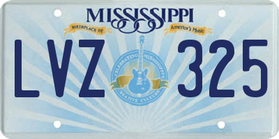 MS license plate LVZ325