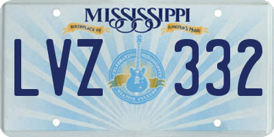 MS license plate LVZ332