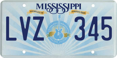 MS license plate LVZ345