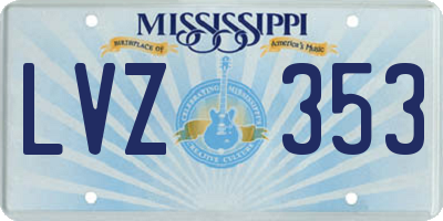 MS license plate LVZ353