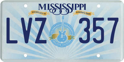 MS license plate LVZ357