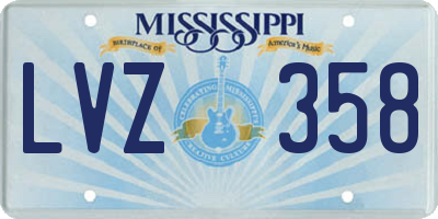 MS license plate LVZ358