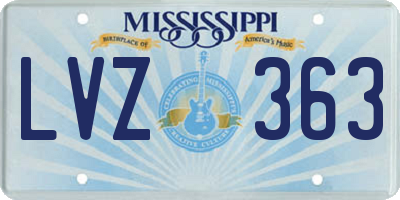 MS license plate LVZ363