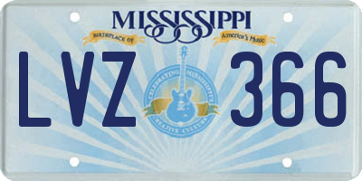 MS license plate LVZ366