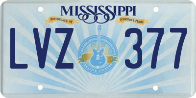 MS license plate LVZ377