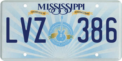 MS license plate LVZ386