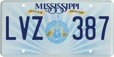 MS license plate LVZ387