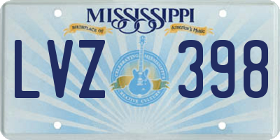 MS license plate LVZ398