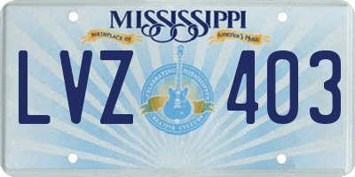 MS license plate LVZ403