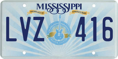 MS license plate LVZ416