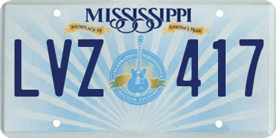 MS license plate LVZ417