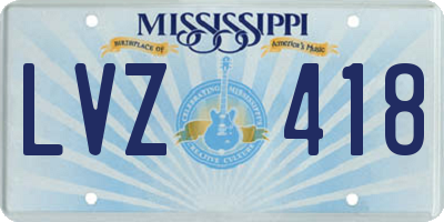 MS license plate LVZ418