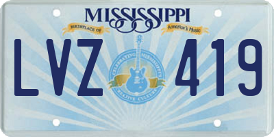 MS license plate LVZ419