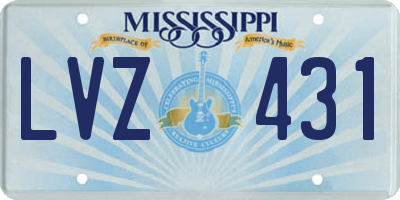 MS license plate LVZ431