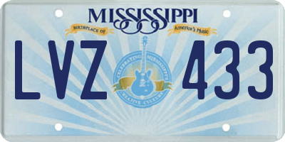 MS license plate LVZ433