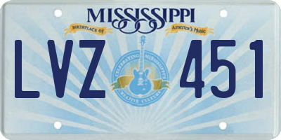 MS license plate LVZ451