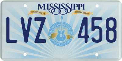 MS license plate LVZ458