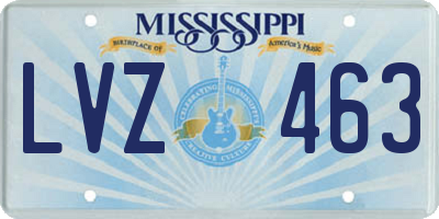 MS license plate LVZ463
