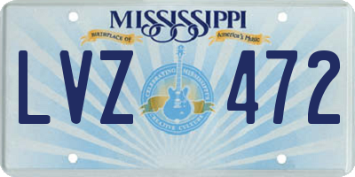 MS license plate LVZ472