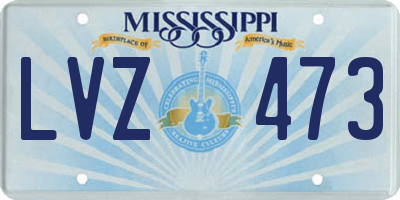 MS license plate LVZ473