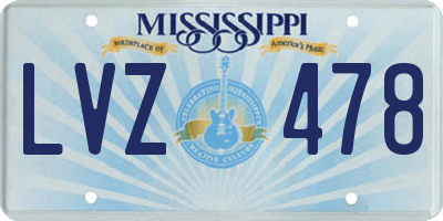 MS license plate LVZ478