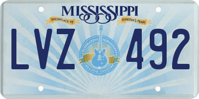 MS license plate LVZ492