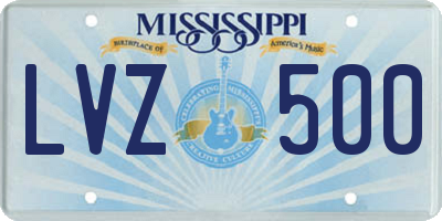 MS license plate LVZ500