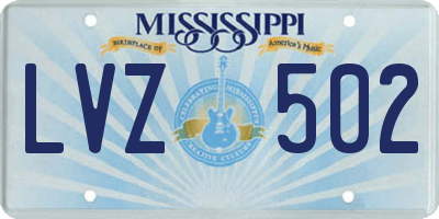 MS license plate LVZ502