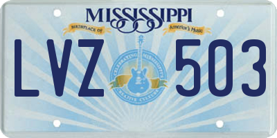 MS license plate LVZ503