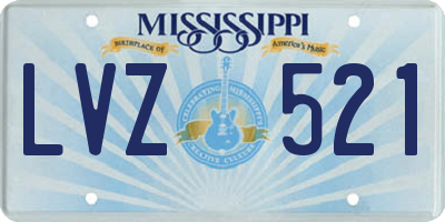 MS license plate LVZ521