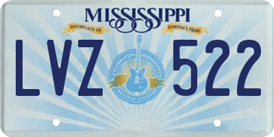 MS license plate LVZ522