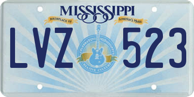 MS license plate LVZ523